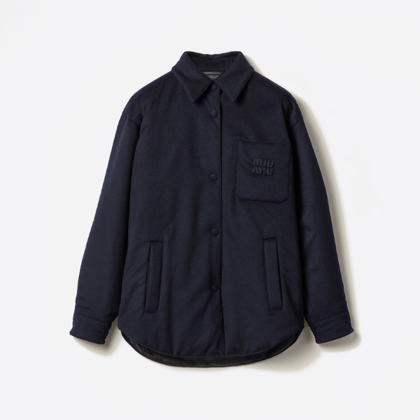 miumiu velvet pocket cashmere down jacket