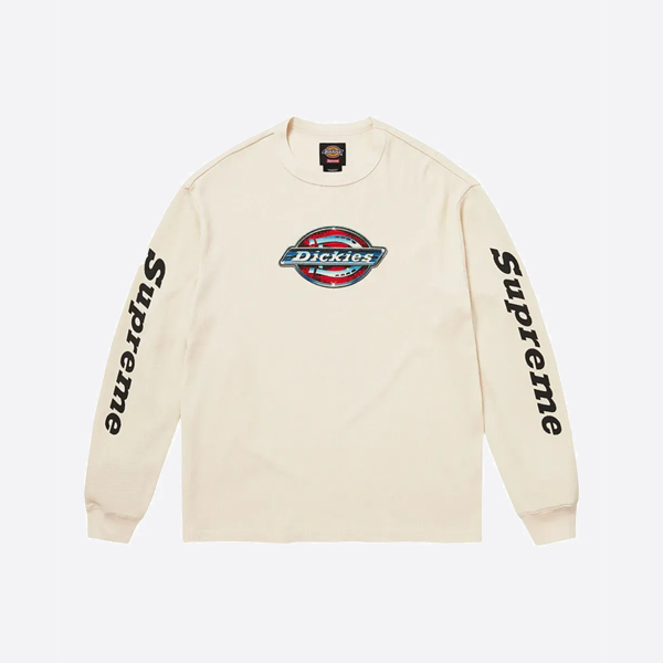 슈프림 x 디키즈 와플 웜 롱슬리브 셔츠, 오프화이트