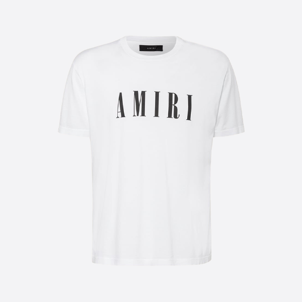 AMIRI 두꺼운 접착 레터링 프린트 반팔 티셔츠