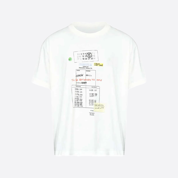 메종 마르지엘라 티켓 그래피티 프린트 크루넥 반팔 티셔츠