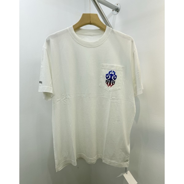 크롬 하츠 화이트 그라데이션 호스슈 소드 반팔 티셔츠